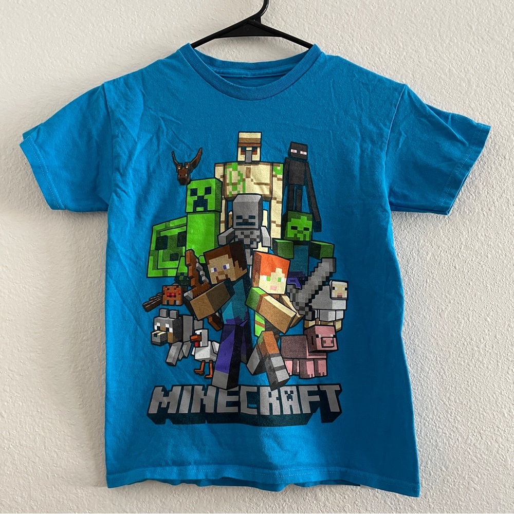 Mojang Blue Minecraft Short Sleeve T Short Size M